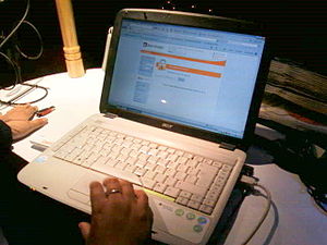 English: A person navigating through a Chilean...